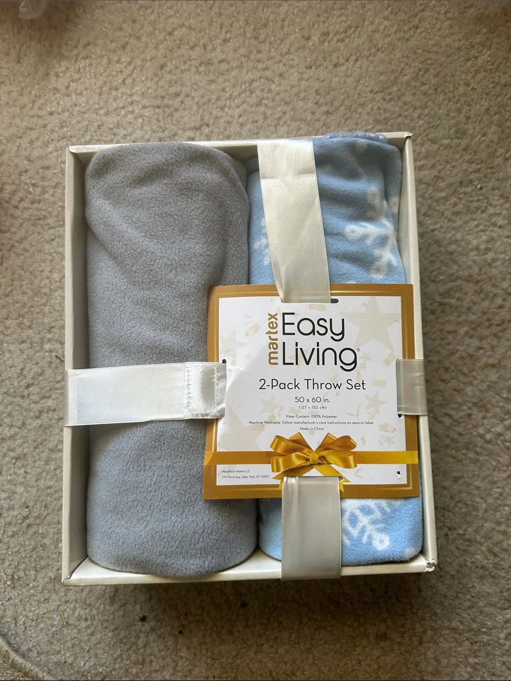 Martex Easy Living 2-Pack Throw Set - Gray & Light Blue
